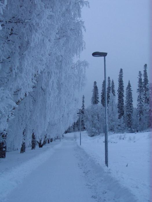 talvipäivän sini Härmälänrannassa

